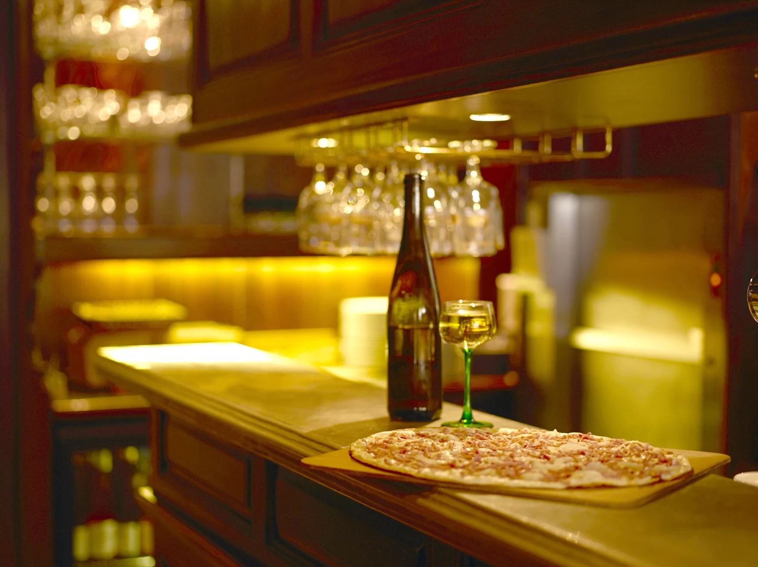 La tarte flambée alsacienne — photographie des archives du restaurant